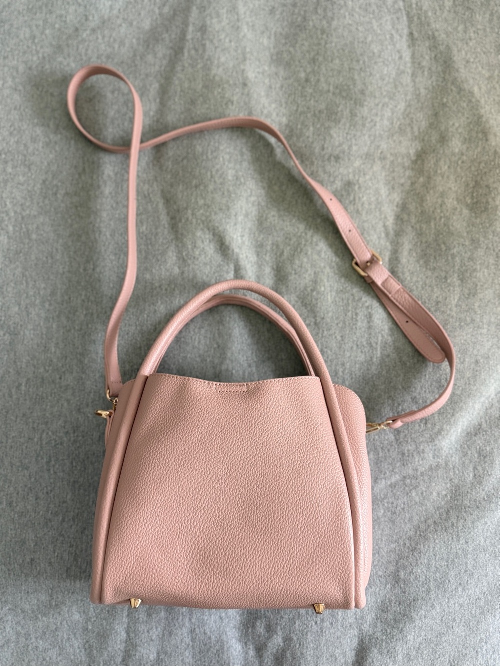 Pink Women's Pebbled Leather Crossbody Tote